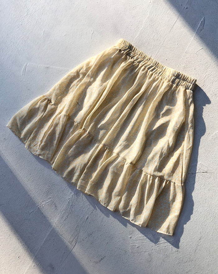 [30%] daisy frill banding mini skirts (yellow)
