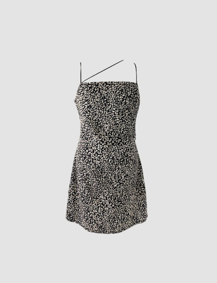 Unbaled leopard sleeveless mini dress