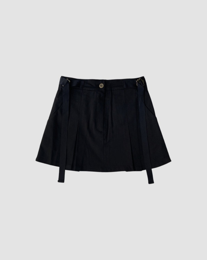 Unique side strap low pants skirt
