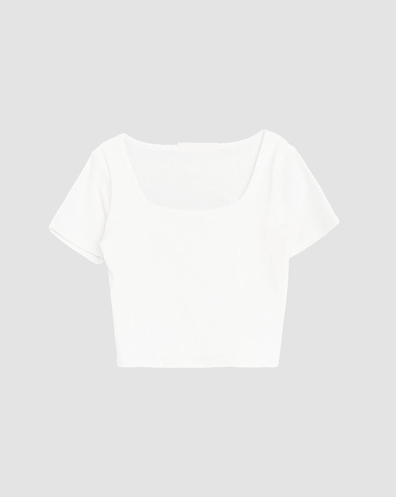 square cropped short sleeve t-shirt