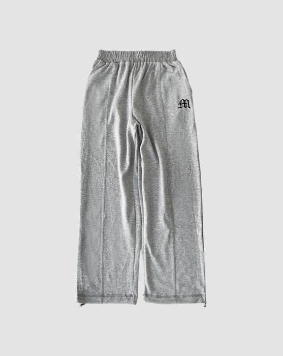 stitched logo embroidered string wide banding training jogger pants
